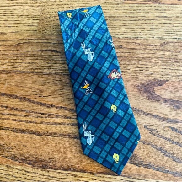 Vintage Looney Tunes Mania Necktie Bugs Bunny Tweety Silvester Taz Duffy - Picture 9 of 12